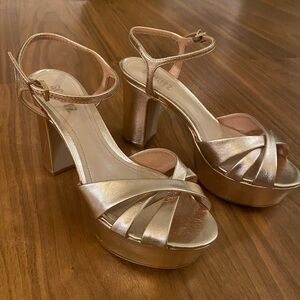 SCHUTZ Gold Platform Sandals